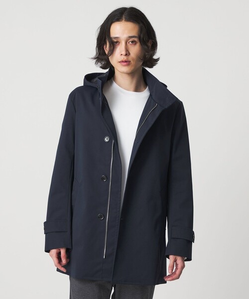 A DAY IN THE LIFE UNITED ARROWS(アデイインザライフユナイテッドアローズ)の「ラミネート フーデッド コート-撥水・防風-<A DAY IN THE LIFE>(その他アウター・メンズ・ベージュ/ネイビー・L/S/M)」の2枚目の写真