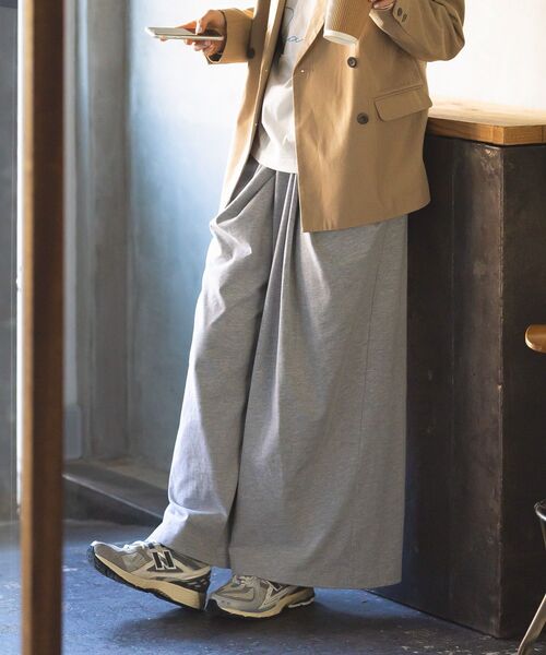 CRAFT STANDARD BOUTIQUE(クラフトスタンダードブティック)の「フロントタックドレープワイドパンツ◆(スウェットパンツ・レディース・杢グレー/ブラック・L/M)」の12枚目の写真