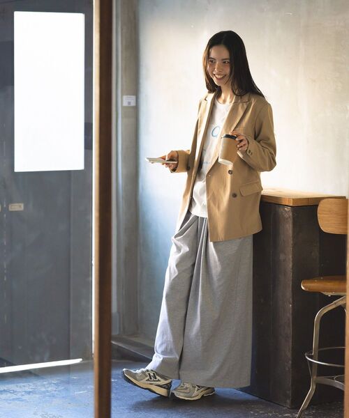 CRAFT STANDARD BOUTIQUE(クラフトスタンダードブティック)の「フロントタックドレープワイドパンツ◆(スウェットパンツ・レディース・杢グレー/ブラック・L/M)」の14枚目の写真