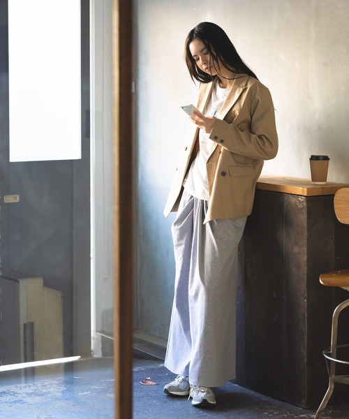 CRAFT STANDARD BOUTIQUE（クラフトスタンダードブティック）の「フロントタックドレープワイドパンツ◆（スウェットパンツ・レディース・杢グレー/ブラック・L/M）」の8枚目の写真