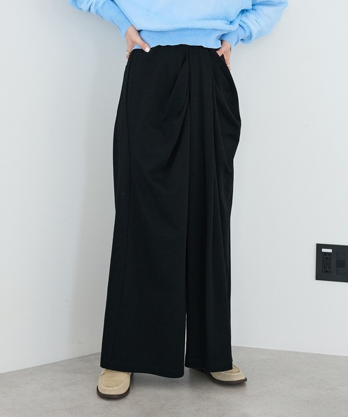 CRAFT STANDARD BOUTIQUE（クラフトスタンダードブティック）の「フロントタックドレープワイドパンツ◆（スウェットパンツ・レディース・杢グレー/ブラック・L/M）」の9枚目の写真