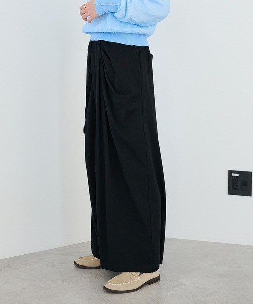 CRAFT STANDARD BOUTIQUE（クラフトスタンダードブティック）の「フロントタックドレープワイドパンツ◆（スウェットパンツ・レディース・杢グレー/ブラック・L/M）」の10枚目の写真