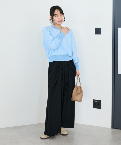 CRAFT STANDARD BOUTIQUE（クラフトスタンダードブティック）の「フロントタックドレープワイドパンツ◆（スウェットパンツ・レディース・杢グレー/ブラック・L/M）」の12枚目の写真