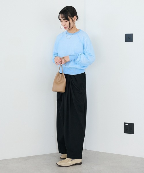 CRAFT STANDARD BOUTIQUE（クラフトスタンダードブティック）の「フロントタックドレープワイドパンツ◆（スウェットパンツ・レディース・杢グレー/ブラック・L/M）」の13枚目の写真