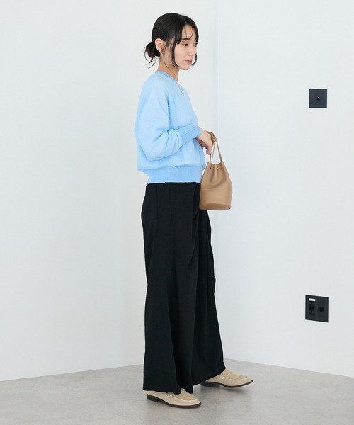 CRAFT STANDARD BOUTIQUE（クラフトスタンダードブティック）の「フロントタックドレープワイドパンツ◆（スウェットパンツ・レディース・杢グレー/ブラック・L/M）」の15枚目の写真