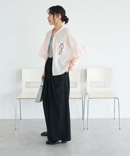 CRAFT STANDARD BOUTIQUE（クラフトスタンダードブティック）の「フロントタックドレープワイドパンツ◆（スウェットパンツ・レディース・杢グレー/ブラック・L/M）」の6枚目の写真