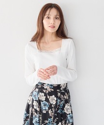Andemiu | スクエアレースネックカットソー645355(Tシャツ/カットソー)