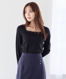 Andemiu | スクエアレースネックカットソー645355(Tシャツ/カットソー)