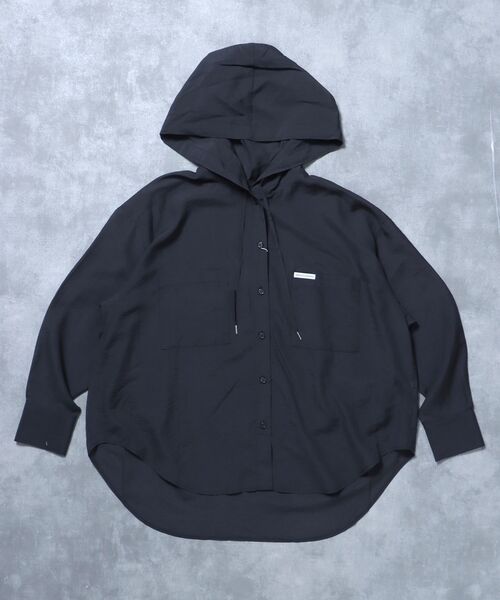 FFEIN(フェイン)の「【FFEIN(フェイン)】シアー両ポケットフードシャツシャツ /レディース シアー シャツ 長袖 ワンポイント 刺繍 レイヤード ポケット(シャツ/ブラウス・レディース・ホワイト/ブラック/イエロー・FREE)」の17枚目の写真