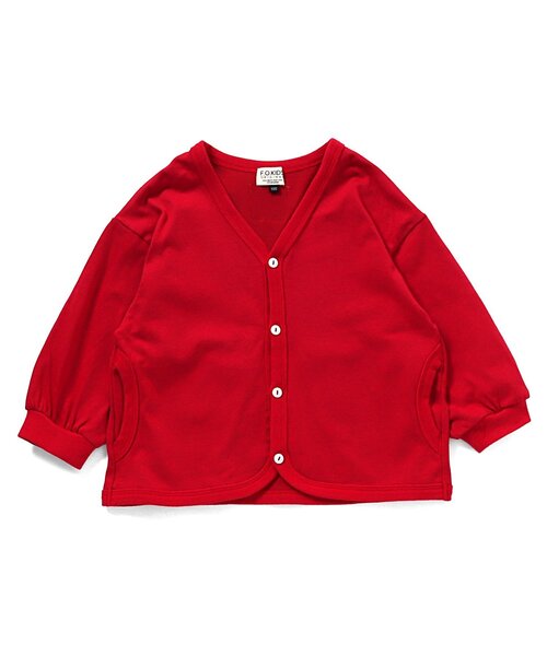 F.O.KIDS(エフオーキッズ)の「UVカットカーディガン_ジュニア対応(カーディガン/ボレロ・キッズ・レインボー/レッド/チャコール/アイボリー/ブルー・80/90/100/110/120/130/140)」の4枚目の写真