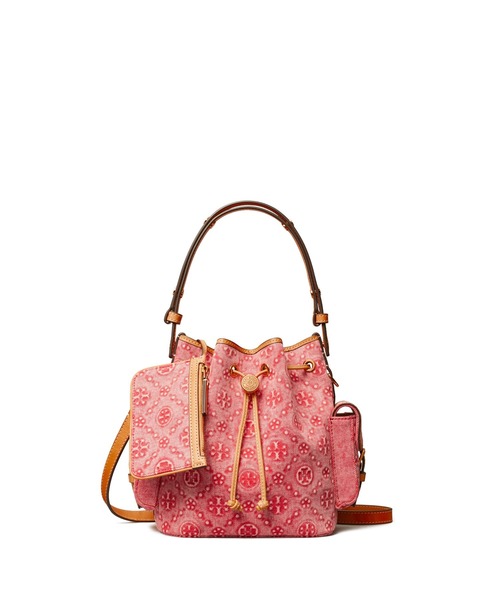 TORY BURCH（トリーバーチ）の「Tモノグラム デニム バケットバッグ（ショルダーバッグ・レディース・レッド・ONE SIZE）」の7枚目の写真