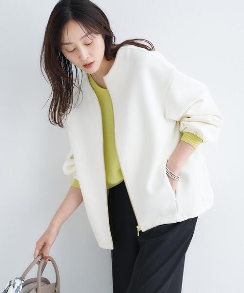 UNTITLED（アンタイトル）の「【春アウター/ゆったり】ダンボールジップブルゾン（ブルゾン・レディース・チャコールグレー/ブラック/アイボリー・00/02/04/44/48）」の6枚目の写真