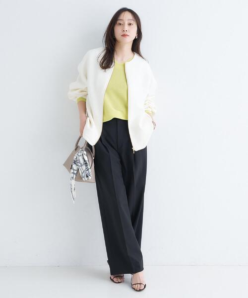 UNTITLED（アンタイトル）の「【春アウター/ゆったり】ダンボールジップブルゾン（ブルゾン・レディース・チャコールグレー/ブラック/アイボリー・00/02/04/44/48）」の7枚目の写真