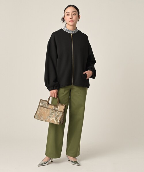 UNTITLED（アンタイトル）の「【春アウター/ゆったり】ダンボールジップブルゾン（ブルゾン・レディース・チャコールグレー/ブラック/アイボリー・00/02/04/44/48）」の14枚目の写真