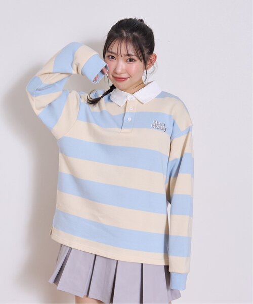 LOVETOXIC（ラブトキシック）の「【綿100%】ルーズラガー裏毛プルオーバー（Tシャツ/カットソー・キッズ・サックスブルー/グレー/ネイビー・L:160cm/S:140cm/130cm/M:150cm）」の11枚目の写真