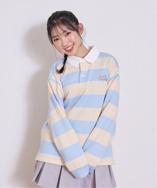 LOVETOXIC（ラブトキシック）の「【綿100%】ルーズラガー裏毛プルオーバー（Tシャツ/カットソー・キッズ・サックスブルー/グレー/ネイビー・L:160cm/S:140cm/130cm/M:150cm）」の12枚目の写真