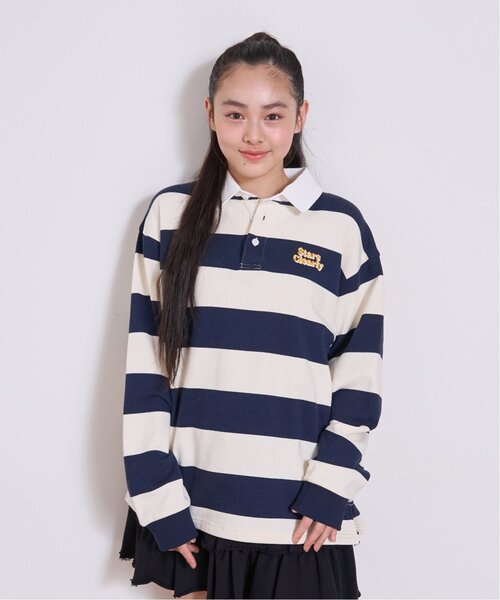 LOVETOXIC（ラブトキシック）の「【綿100%】ルーズラガー裏毛プルオーバー（Tシャツ/カットソー・キッズ・サックスブルー/グレー/ネイビー・L:160cm/S:140cm/130cm/M:150cm）」の16枚目の写真