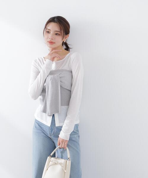 PROPORTION BODY DRESSING(プロポーションボディドレッシング)の「<a>リボンニットビスチェ / 1216179301(キャミソール・レディース・ネイビー/グレー系その他・FREE)」の12枚目の写真