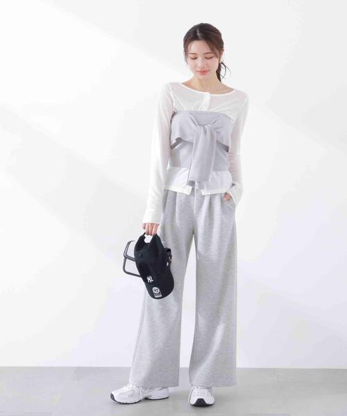 PROPORTION BODY DRESSING(プロポーションボディドレッシング)の「<a>リボンニットビスチェ / 1216179301(キャミソール・レディース・ネイビー/グレー系その他・FREE)」の3枚目の写真