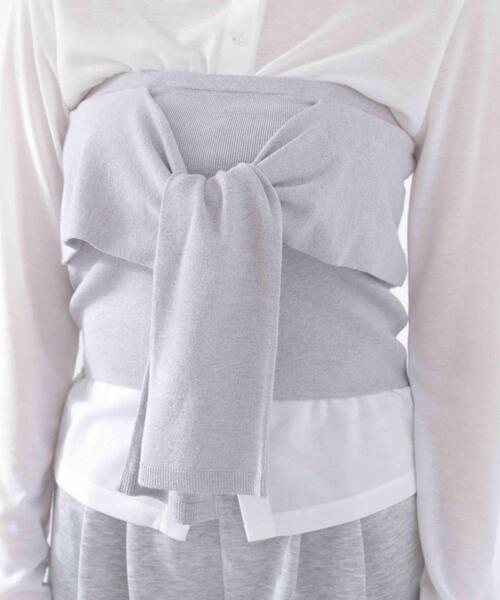 PROPORTION BODY DRESSING(プロポーションボディドレッシング)の「<a>リボンニットビスチェ / 1216179301(キャミソール・レディース・ネイビー/グレー系その他・FREE)」の7枚目の写真