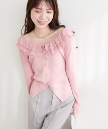 チュール」に該当するトップス（ピンク/桃色系・フリル）ファッション