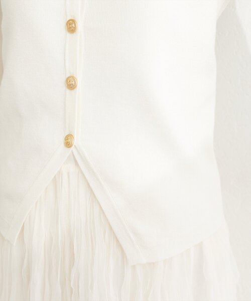 natural couture(ナチュラルクチュール)の「フリルカラースプリングカーディガン(カーディガン/ボレロ・レディース・ピンク/ミント/ブラック/ネイビー/オフホワイト・FREE)」の8枚目の写真