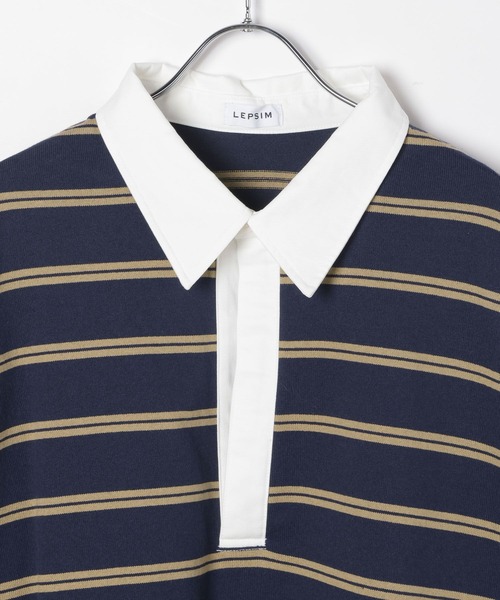 LEPSIM（レプシィム）の「ラガーデザインプルオーバー　634634（Tシャツ/カットソー・レディース・ネイビー/ライトブルー・FREE）」の4枚目の写真