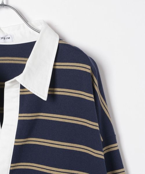 LEPSIM（レプシィム）の「ラガーデザインプルオーバー　634634（Tシャツ/カットソー・レディース・ネイビー/ライトブルー・FREE）」の5枚目の写真