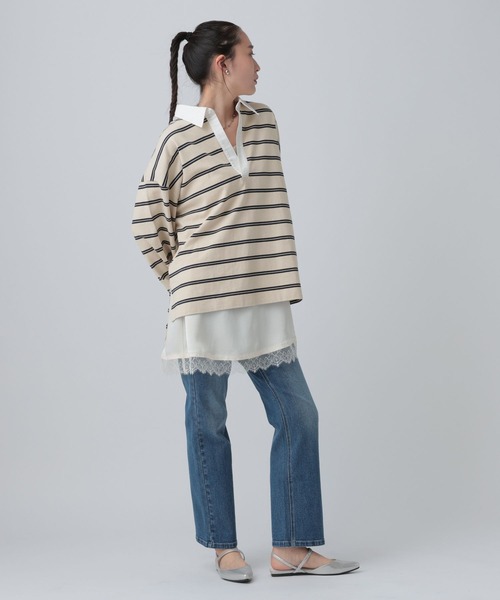 LEPSIM（レプシィム）の「ラガーデザインプルオーバー　634634（Tシャツ/カットソー・レディース・ネイビー/ライトブルー/アイボリー・FREE）」の14枚目の写真