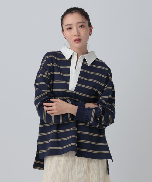 LEPSIM（レプシィム）の「ラガーデザインプルオーバー　634634（Tシャツ/カットソー・レディース・ネイビー/ライトブルー/アイボリー・FREE）」の16枚目の写真