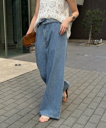 DouDou | ウエスト折り返しギャザーデニム(デニムパンツ)