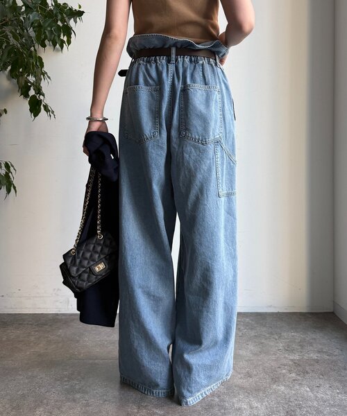 DouDou（ドゥドゥ）の「ウエスト折り返しギャザーデニム（デニムパンツ・レディース・ブルー系その他・36/38）」の19枚目の写真