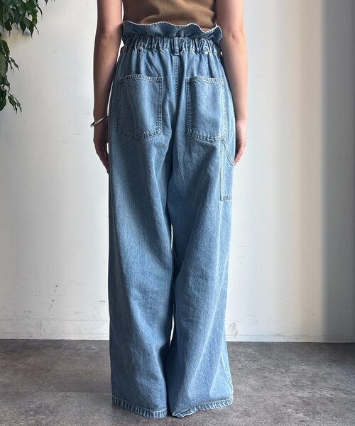 DouDou（ドゥドゥ）の「ウエスト折り返しギャザーデニム（デニムパンツ・レディース・ブルー系その他・36/38）」の22枚目の写真