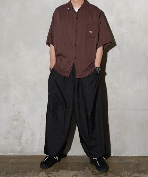 TOWNCRAFT（タウンクラフト）の「TOWNCRAFT / タウンクラフト 50S EMBROIDERY S/S SHIRT レーヨン ループカラーシャツ（シャツ/ブラウス・メンズ・ブラック/ブラウン・MEDIUM/LARGE/SMALL）」の10枚目の写真