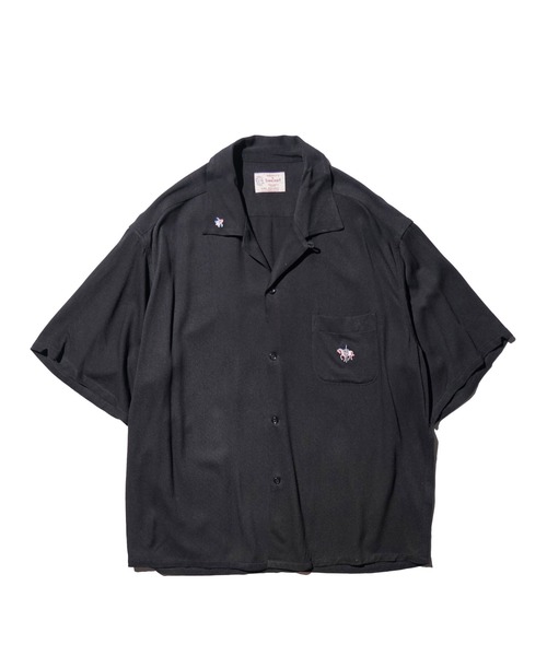TOWNCRAFT（タウンクラフト）の「TOWNCRAFT / タウンクラフト 50S EMBROIDERY S/S SHIRT レーヨン ループカラーシャツ（シャツ/ブラウス・メンズ・ブラック/ブラウン・MEDIUM/LARGE/SMALL）」の11枚目の写真
