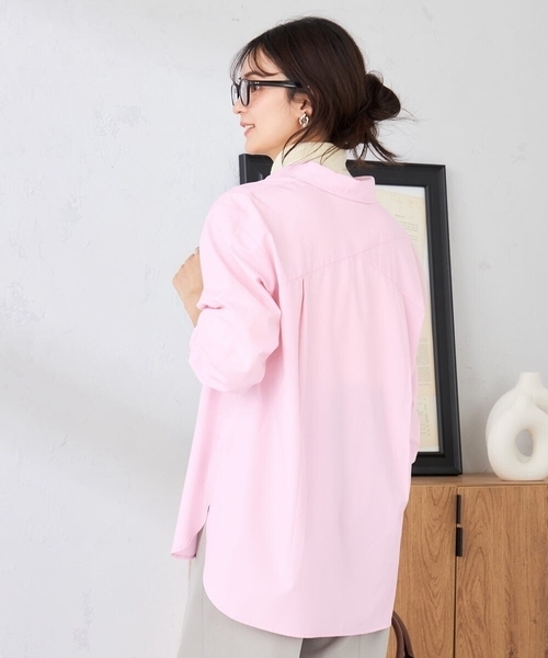 a.v.v（アーヴェヴェ）の「【シワになりにくい】ベーシックシャツ（シャツ/ブラウス・レディース・ホワイト/ライトピンク/ダークインディゴブルー/ネイビー・36/40/38/42/34）」の13枚目の写真