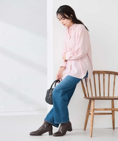 a.v.v（アーヴェヴェ）の「【シワになりにくい】ベーシックシャツ（シャツ/ブラウス・レディース・ホワイト/ライトピンク/ダークインディゴブルー/ネイビー・36/40/38/42/34）」の20枚目の写真
