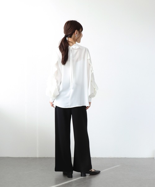 Jines(ジネス)の「綺麗見えジャージーワイドパンツ(その他パンツ・レディース・ホワイト/ブラック・38)」の18枚目の写真