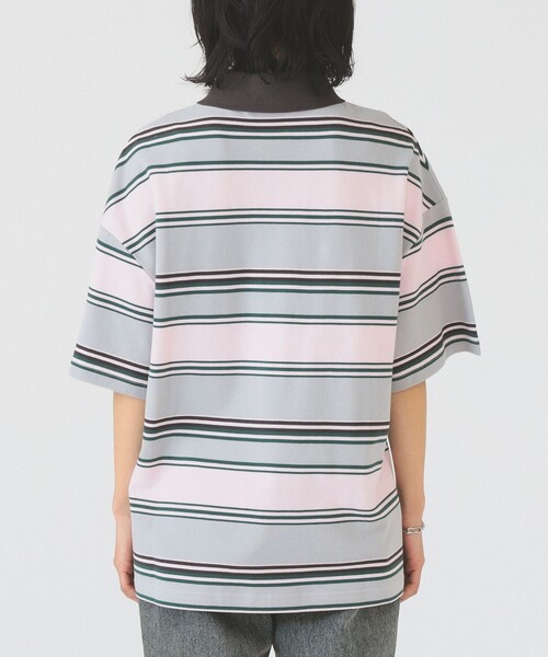 Ray BEAMS（レイビームス）の「マルチ ボーダー ビッグ ポロ（Tシャツ/カットソー・レディース・ブルー系その他3/ライトグレー・ONE SIZE）」の13枚目の写真