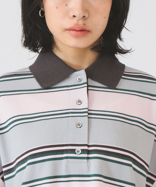 Ray BEAMS（レイビームス）の「マルチ ボーダー ビッグ ポロ（Tシャツ/カットソー・レディース・ブルー系その他3/ライトグレー・ONE SIZE）」の14枚目の写真