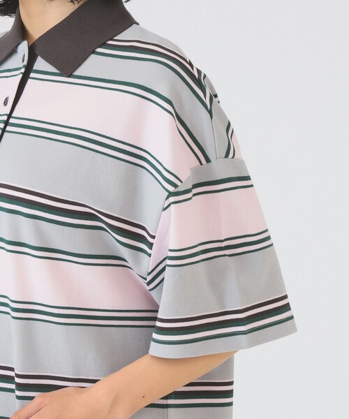 Ray BEAMS（レイビームス）の「マルチ ボーダー ビッグ ポロ（Tシャツ/カットソー・レディース・ブルー系その他3/ライトグレー・ONE SIZE）」の15枚目の写真