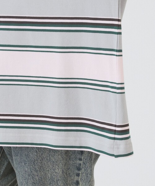 Ray BEAMS（レイビームス）の「マルチ ボーダー ビッグ ポロ（Tシャツ/カットソー・レディース・ブルー系その他3/ライトグレー・ONE SIZE）」の16枚目の写真