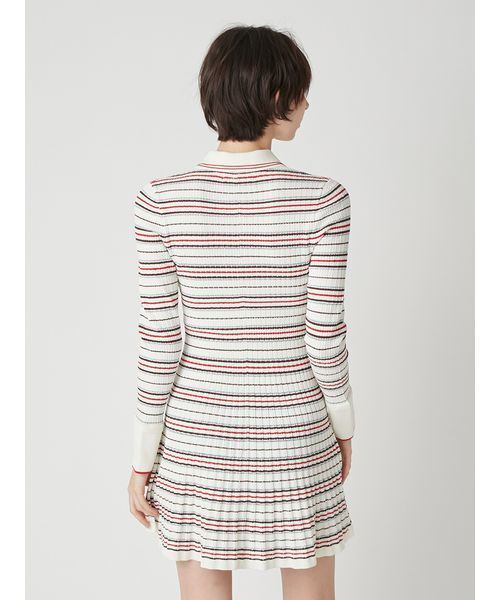 LILY BROWN（リリーブラウン）の「ロゴ刺繍ポロニットミニワンピース（ワンピース・レディース・ネイビー/その他/アイボリー・F）」の6枚目の写真