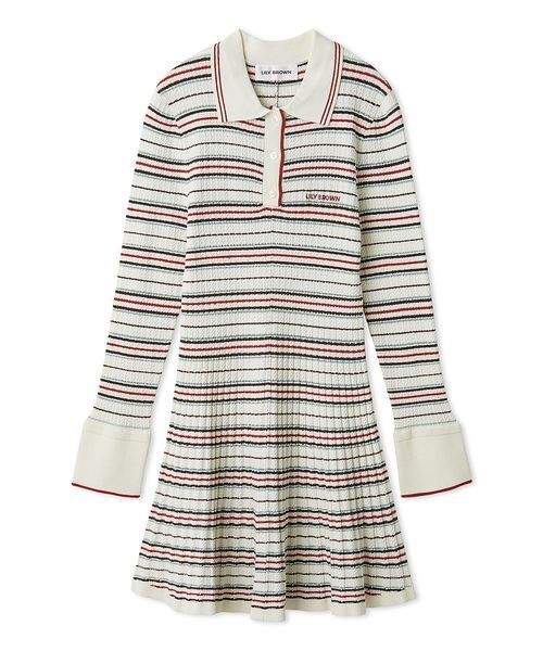 LILY BROWN（リリーブラウン）の「ロゴ刺繍ポロニットミニワンピース（ワンピース・レディース・ネイビー/その他/アイボリー・F）」の13枚目の写真