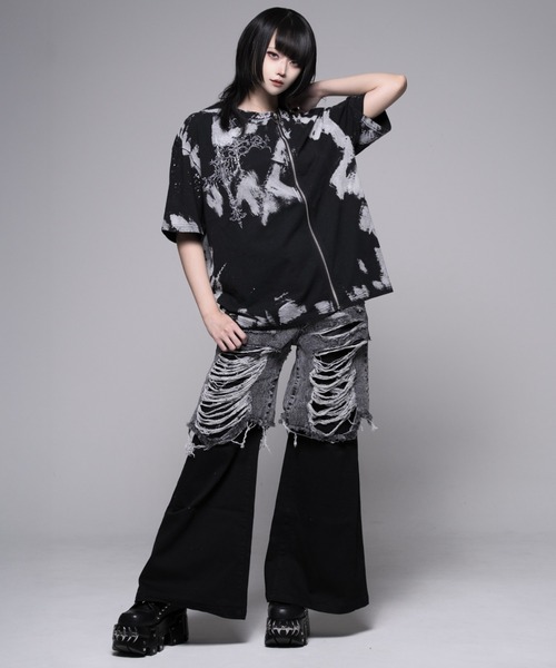 REFLEM(レフレム)の「『REFLEM/レフレム』レイヤードクラッシュデニムパンツ(デニムパンツ・レディース・グレー/ブラック・L/M)」の18枚目の写真