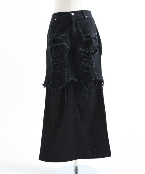 REFLEM(レフレム)の「『REFLEM/レフレム』レイヤードクラッシュデニムパンツ(デニムパンツ・レディース・グレー/ブラック・L/M)」の19枚目の写真
