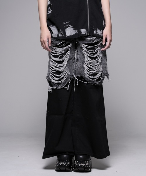REFLEM(レフレム)の「『REFLEM/レフレム』レイヤードクラッシュデニムパンツ(デニムパンツ・レディース・グレー/ブラック・L/M)」の10枚目の写真