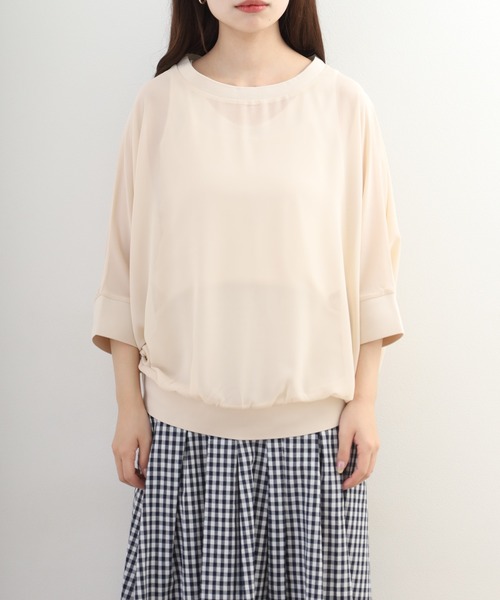 OMNES(オムネス)の「シアードルマン レイヤード5分袖プルオーバー(Tシャツ/カットソー・レディース・ナチュラル・FREE)」の9枚目の写真