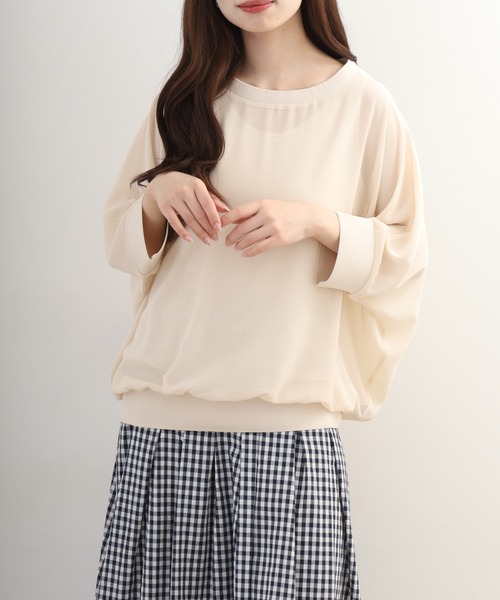 OMNES(オムネス)の「シアードルマン レイヤード5分袖プルオーバー(Tシャツ/カットソー・レディース・ナチュラル・FREE)」の4枚目の写真
