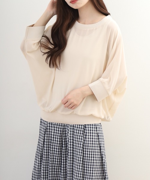 OMNES(オムネス)の「シアードルマン レイヤード5分袖プルオーバー(Tシャツ/カットソー・レディース・ナチュラル・FREE)」の6枚目の写真